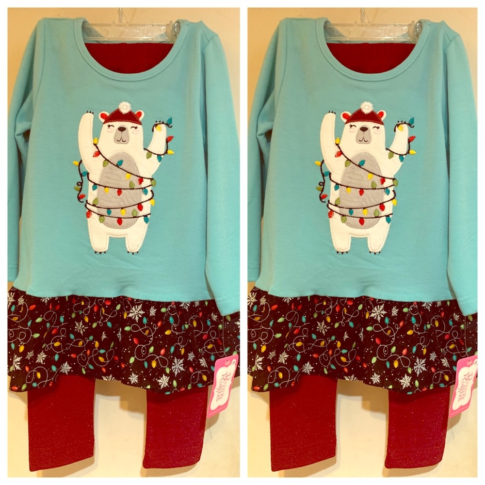 RicRac & Ruffles Girls Christmas Tunic Set (3T)
